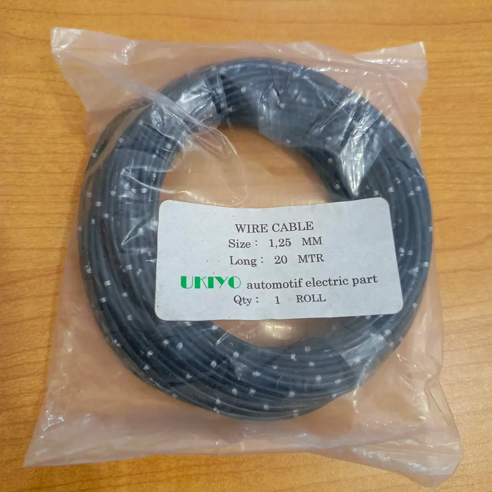 KABEL 1.25MM 20METER/ROLL HITAM UKIYO null KABEL UKIYO