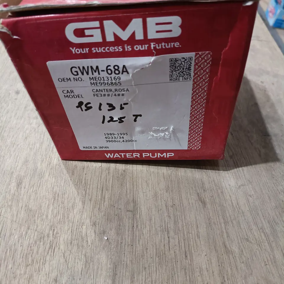 WATER PUMP PS 125/110/135 4D33/34/35/36 GMB ME013169 / ME996865 / GWM-68A POMPA AIR / WATER PUMP /WATERPUMP GMB