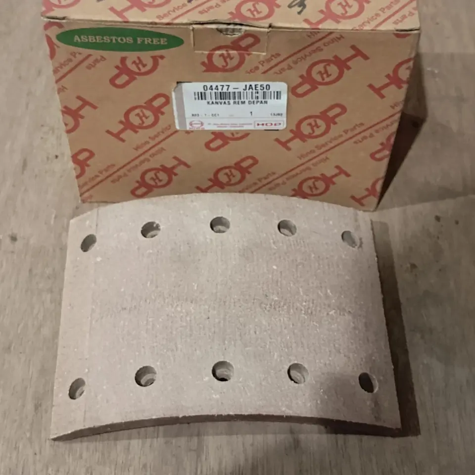 KAMPAS REM DEPAN HINO 500 (L10) +PAKU 40PCS (10X12) HOP 04477-JAE50 KAMPAS REM / BRAKE SHOE / KAMPAS REM TANGAN / HAND BRAKE SHOE HOP