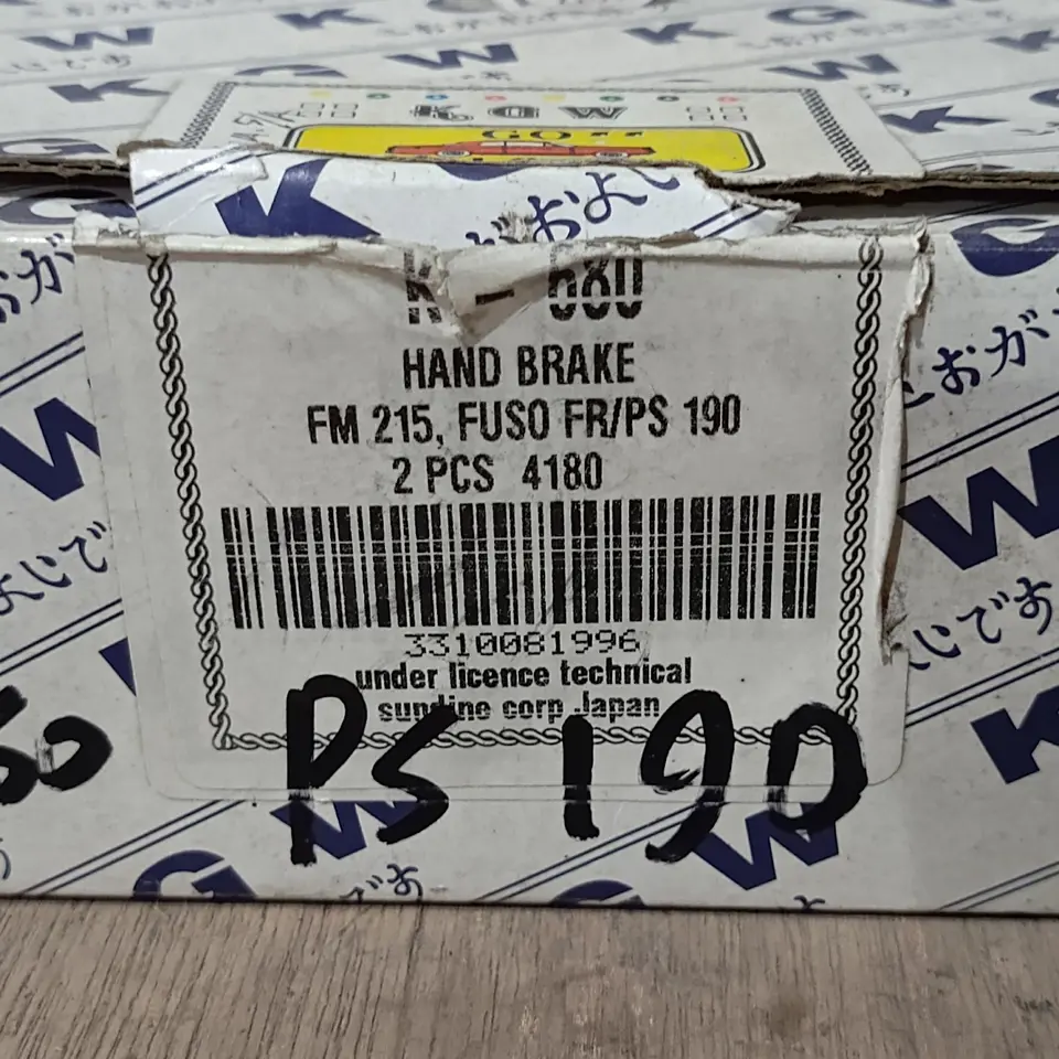 KAMPAS REM TANGAN FUSO PS 190/FM215 KGW K 680 KAMPAS REM / BRAKE SHOE / KAMPAS REM TANGAN / HAND BRAKE SHOE KGW