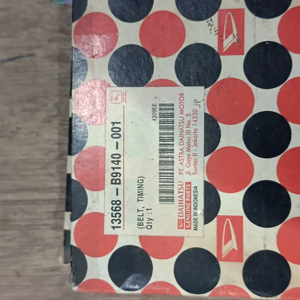 TIMING BELT AVANZA / XENIA 1.0 DAIHATSU 13568-B9140-001 VBELT / VANBELT/ FANBELT / BELT / TIMING BELT DAIHATSU
