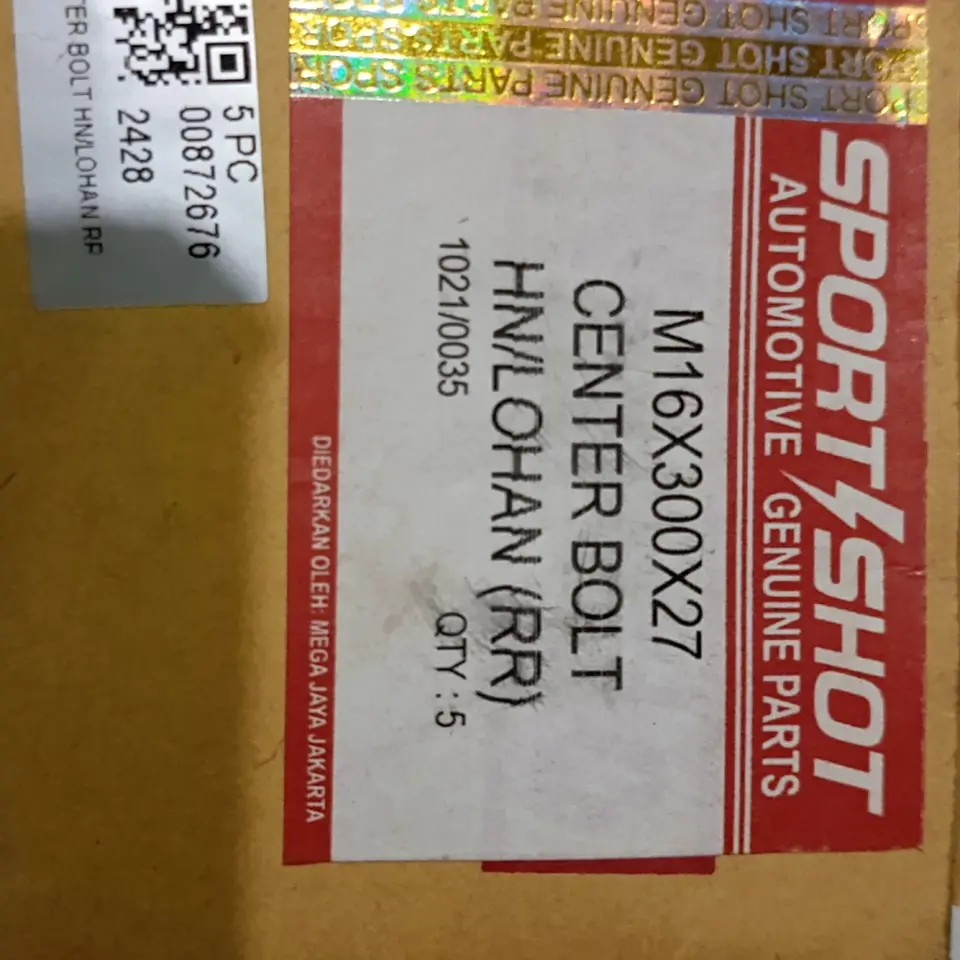 TUSUK PER BELAKANG NISSAN CWB / HINO LOHAN (M16*300*27) SPORTSHOT null TUSUK PER / CENTER BOLT / TUSUK SATE SPORTSHOT
