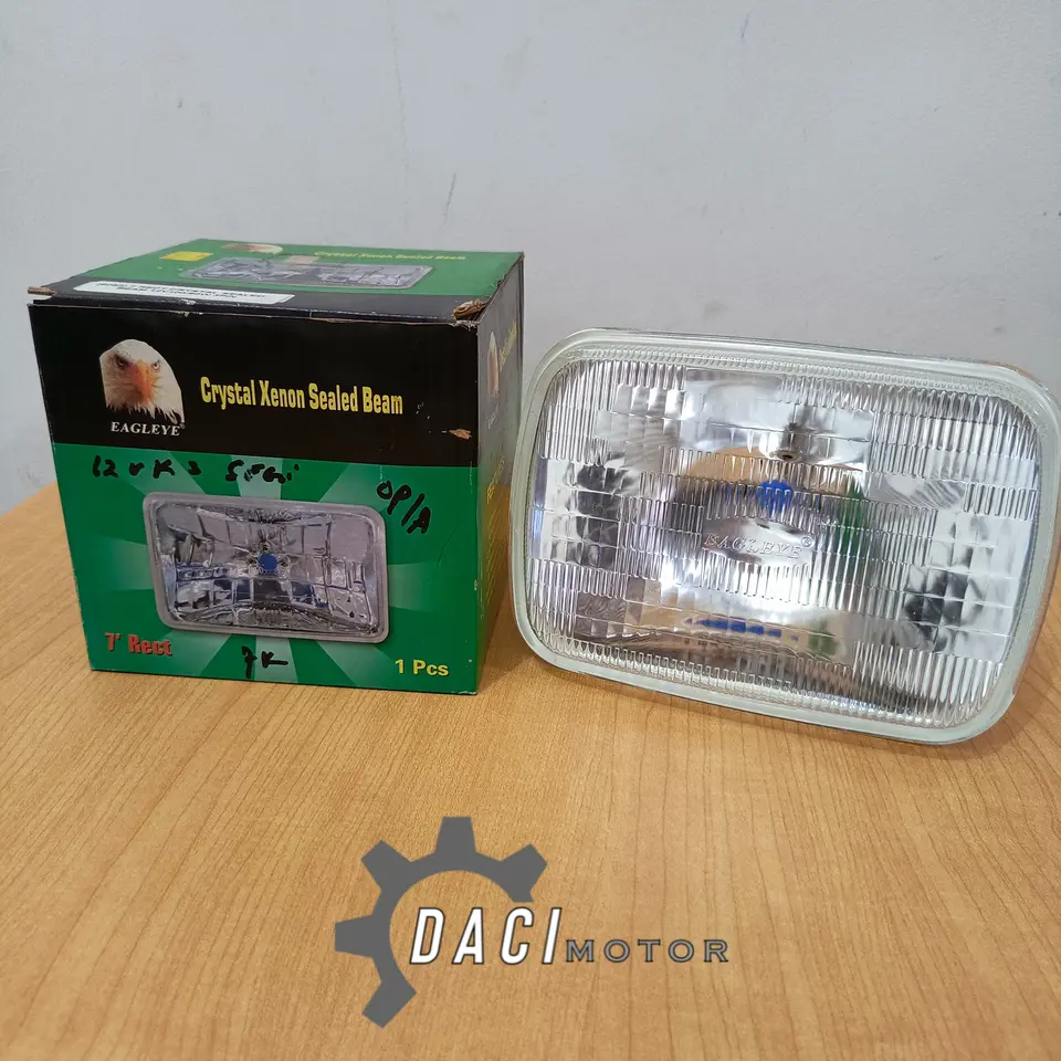 LAMPU DEPAN 7" KIJANG 7K/L300 12V (100/90W)(KOTAK) SEAL BEAM EAGLE LAMPU SEAL BEAM 7" HEAD LAMP / LAMPU DEPAN EAGLE EYE