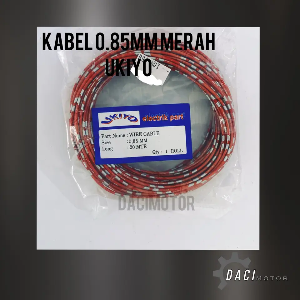KABEL 0.85MM 20METER/ROLL MERAH UKIYO KABEL LAMPU 0.85MM MERAH KABEL UKIYO
