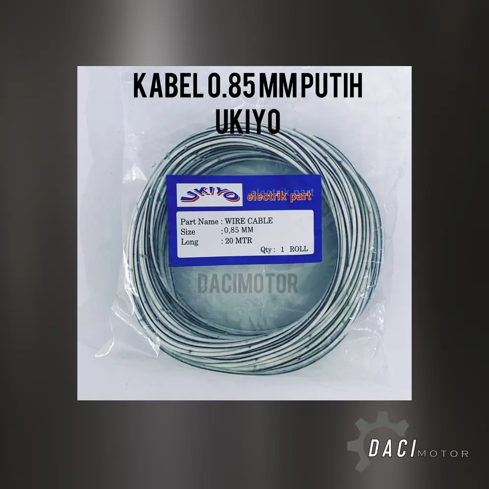 KABEL 0.85MM 20METER/ROLL PUTIH UKIYO null KABEL UKIYO